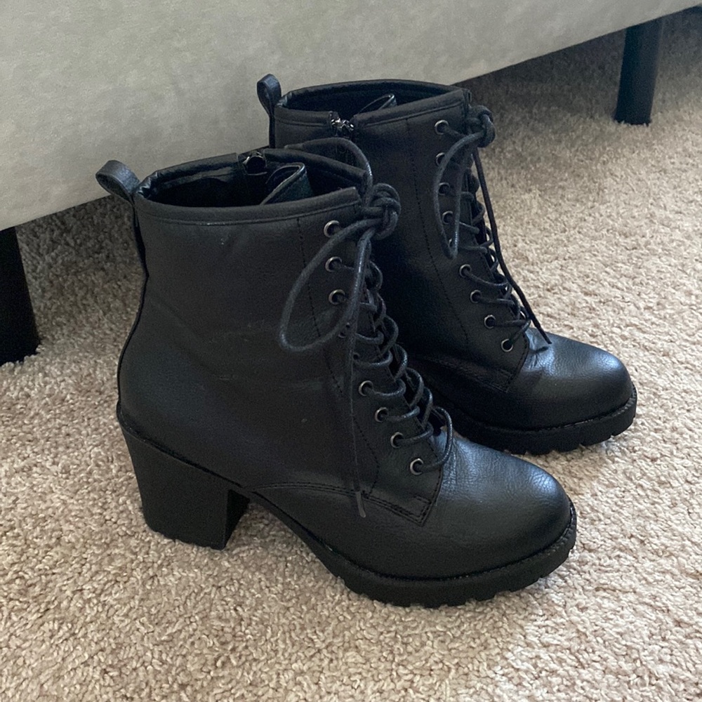 Heeled Combat Boots